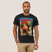 T-shirt Retro Comic Book Cover Robot Graphic (Devant entier)