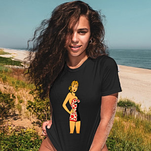 T-shirt Retro Comics maillot de bain Girl Tee - Charme Vin