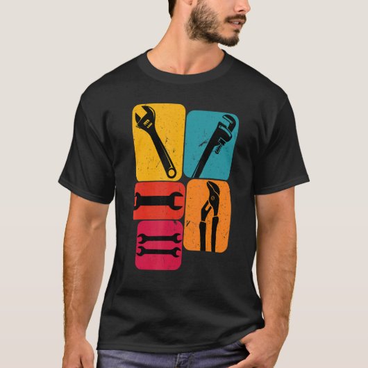 T-shirt Rétro Conception des clés mécaniques (Devant)