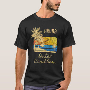 T-shirt Rétro Cool Aruba Plages Caraïbes en détresse Suns