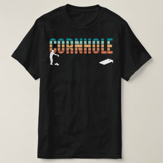 T-shirt Retro Cornhole Funny jeu de fête (Design devant)