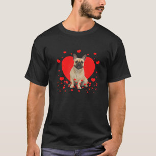 T-shirt Retro Correspondance Valentine Day Heart French Bu