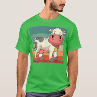 T-shirt Retro Cow Lover Fermier ferme animal mignon vache