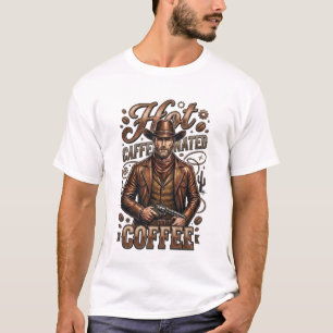 T-Shirt Rétro Cowboy Café Caféiné Chaud
