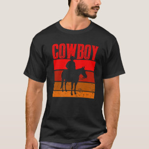 T-shirt Retro Cowboy Rodeo Horse Riding Pays Vintage