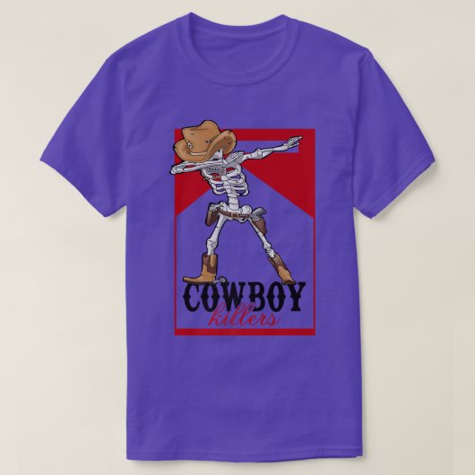 T-shirt Retro Cowboy Skeleton Killer Skeleton Western Coun (Design devant)