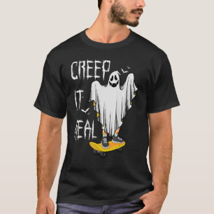 T-shirt Retro Creep It Real Skate Boo Haloween Homme