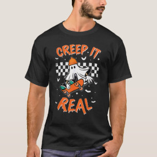 T-shirt Retro Creep it Real Vintage Halloween Skateboardin