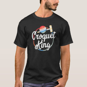 T-shirt Retro Croquet King Croquet Hommes Wicket Team Entr