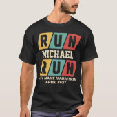T-shirt Retro Custom Name Marathon Support (Devant)