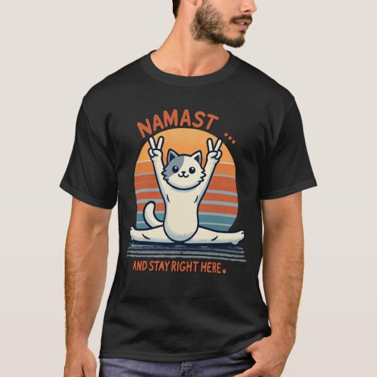 T-shirt Rétro Cute Chat Doing Splits (Devant)