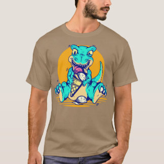 T-shirt Retro Cute Dinosaur Manger Crème De Glace