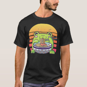 T-shirt Retro Cute Frog Ramen 