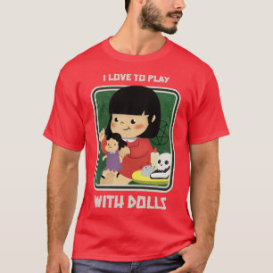 T-shirt Retro Cute Goth Halloween Voo Doll I Loto Play
