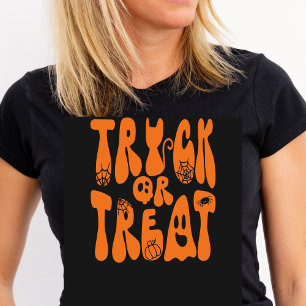 T-shirt Retro Cute Trick ou traiter Halloween Ghost   Oran