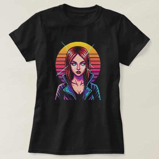 T-shirt Retro-Cyber Warrior (Design devant)