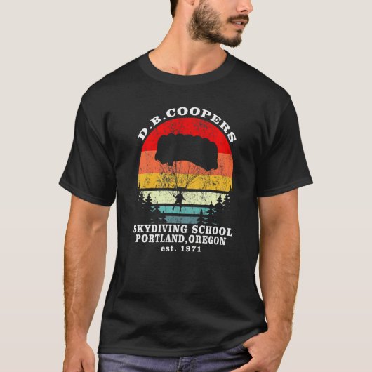 T-shirt Retro D B Cooper Skydive School Cryptid Urban Le (Devant)