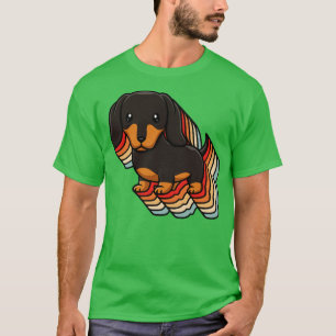 T-shirt Retro Dachshund Vintage Doxie Maman Papa Wiener Ch