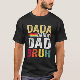 T-shirt Retro Dada Papa Papa Bruh Hommes Famille Bon Père
