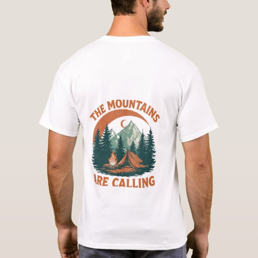 T-Shirt rétro de camping "Vintage Mountain Calling (Dos)