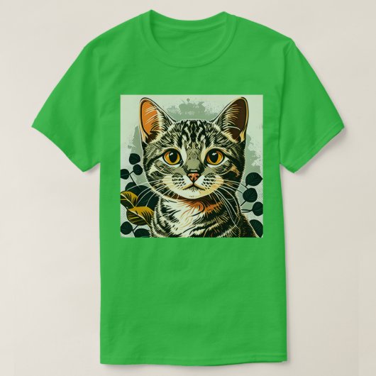 T-shirt Rétro de chat vintage (Design devant)