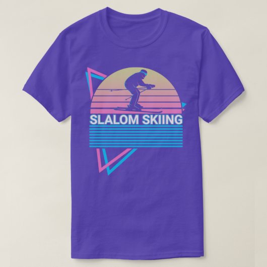 T-shirt Rétro de ski de slalom (Design devant)