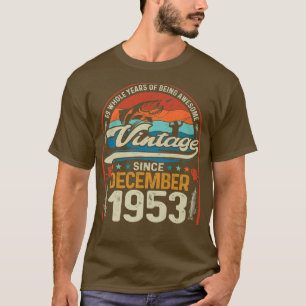 T-shirt Retro December 1953 69 Year Old Fishing Lover 69th