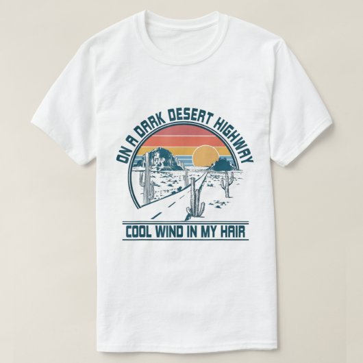 T-shirt Retro Desert Highway Sunset Design (Design devant)