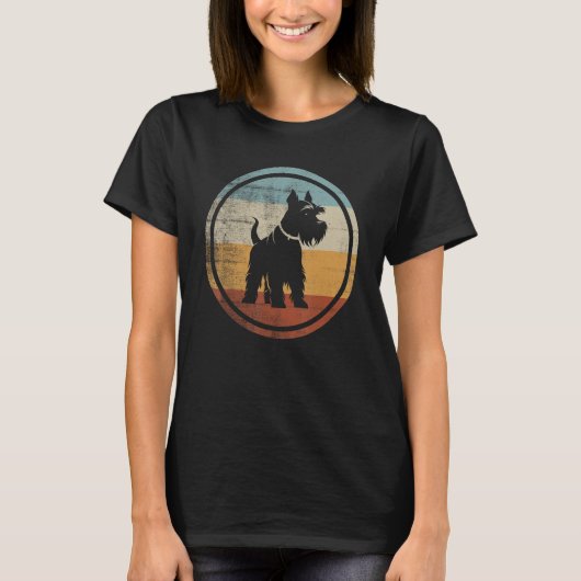 T-shirt Retro Design Miniature Schnauzer Dog (Devant)