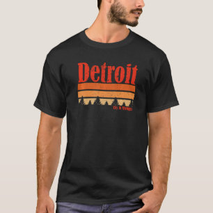 T-shirt Retro Detroit Michigan Patiné Vintage Graphisme