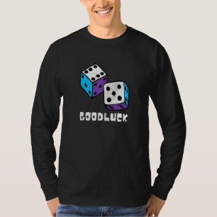 T-shirt Retro Dice Joueur Jeu Nuit Fête Bonne chance Casin