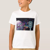 T-shirt Retro Disco Ball and Vintage Microphone (Devant)