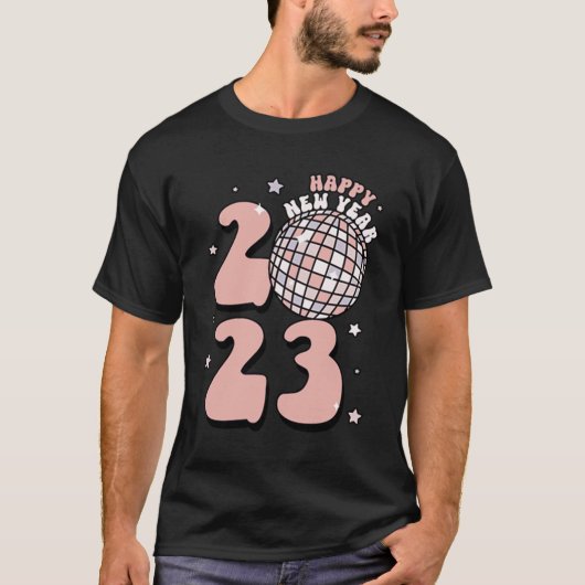 T-shirt Retro Disco Super Bonne année 2023 Family Chri (Devant)