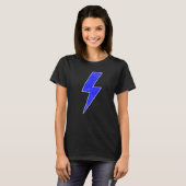 T-shirt Retro Distressed BLUE & WHITE Lightning Bolt (Devant entier)