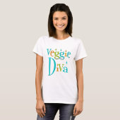 T-shirt Rétro diva végétarienne (Devant entier)
