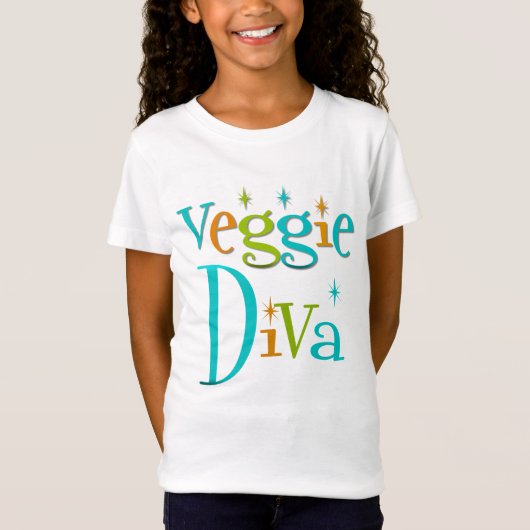 T-Shirt Rétro diva végétarienne (Devant)