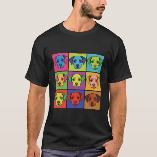 T-shirt Retro Dogs pop art Andy Warhol style (Devant)