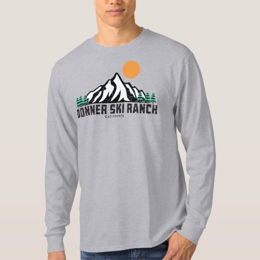 T-shirt Retro Donner Ski Ranch Sunset (Devant)