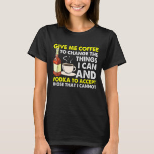 T-shirt Retro Donnez-Moi Café Boire Café Vodka
