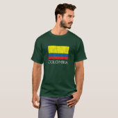 T-shirt Rétro drapeau de la Colombie (Devant entier)