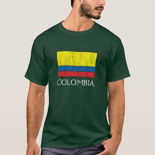 T-shirt Rétro drapeau de la Colombie (Devant)