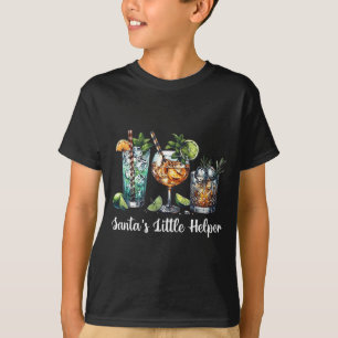 T-shirt Rétro Drôle Santa's Little Helper Martini Joyeux N