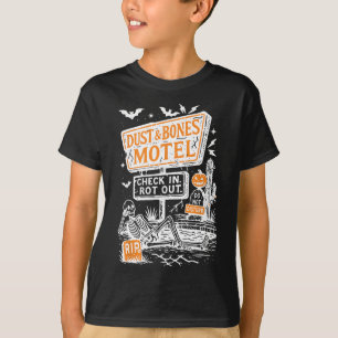 T-shirt Retro Drôle Squelette Poussière Et Os Motel Éffray