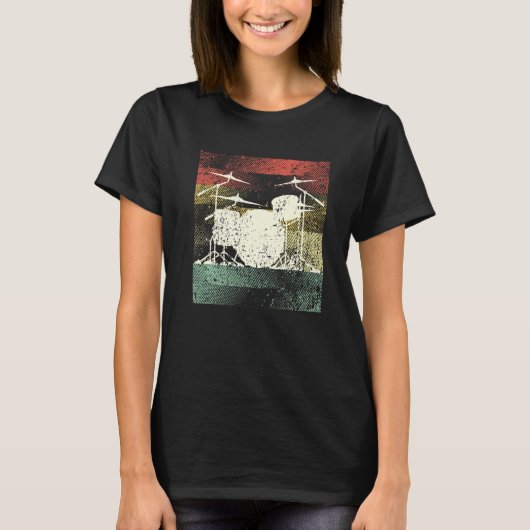 T-shirt Retro Drummer Design Drum Set Drum Kit Drumming Pr (Devant)