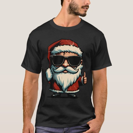 T-Shirt rétro du Père Noël branché (Devant)