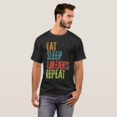 T-shirt Retro Eat Sleep Plan Événements Répéter le Wedding (Devant entier)