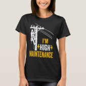 T-shirt Retro Electrician Lineman Journeyman I'm High Main (Devant)