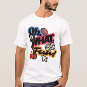 T-shirt Retro Embroidery Patch Style "Oh, What Fun" (Devant)