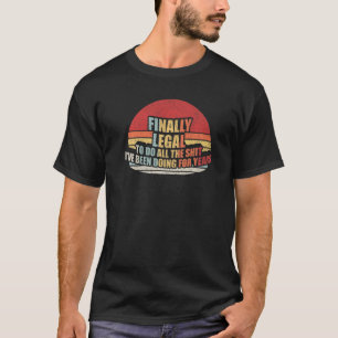 T-shirt Retro Enfin Légal 21ème Anniversaire 2001 21 Ans O