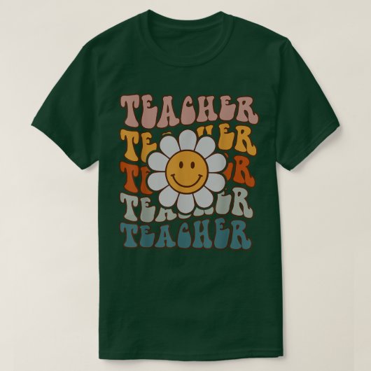 T-shirt Retro Enseignant Daisy Colorful Élémentaire Tea (Design devant)